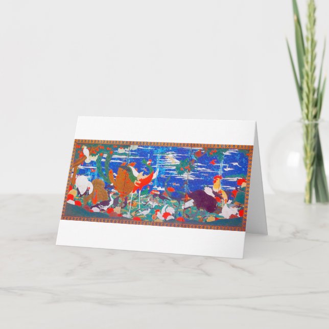 Fåglar, djur och Blommar Plants (Lämnat) Jakuchū Kort (Framsida)