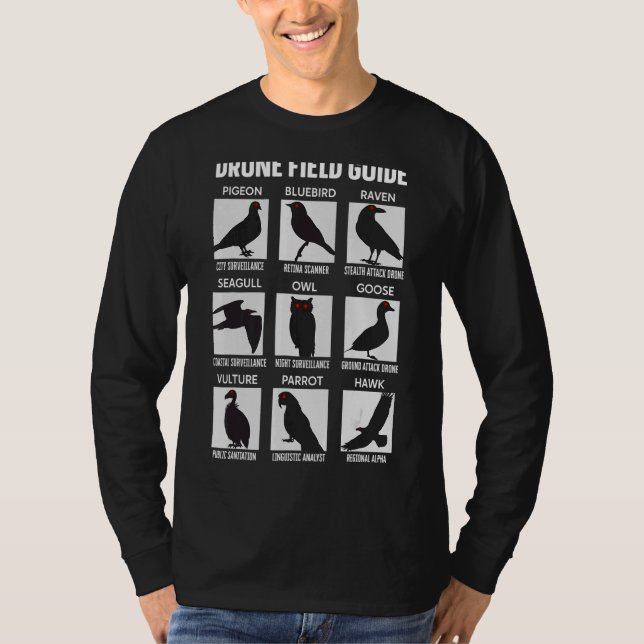 Fåglar Drone Fält Guide de Arnerar riktig konspira T Shirt (Framsida)