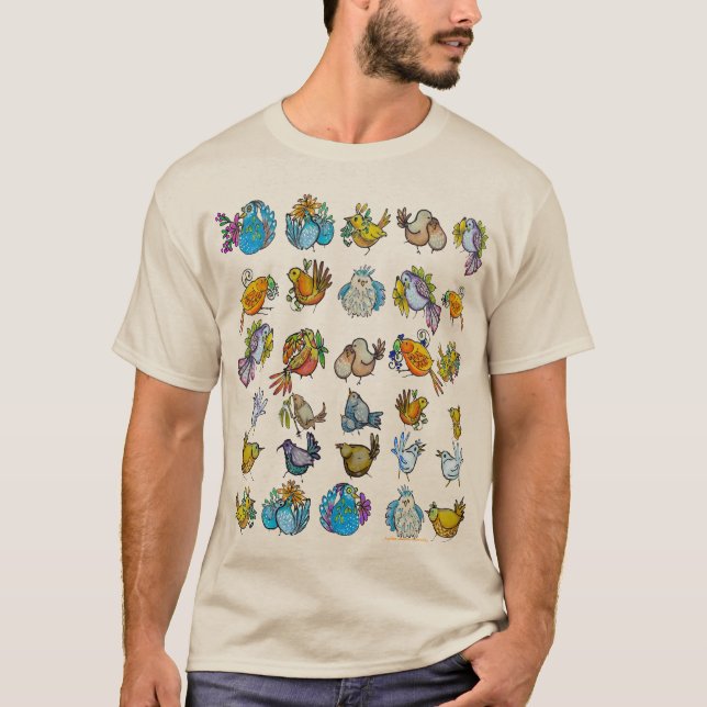 Fåglar & Fågelungar T Shirt (Framsida)