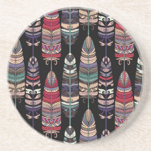 Fåglar Feathers Tribal Art Seamless Underlägg