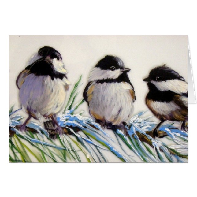 Fåglar för Carolina chickadee Hälsningskort (Framsidan Horizontal)