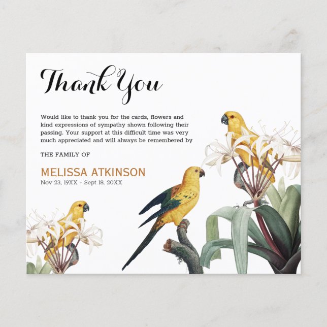 Fåglar för Gult av budgetElegant - Tack (Framsida)