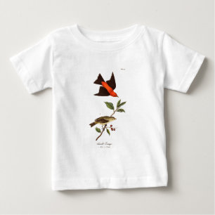 Fåglar för Songbird för fågel för scharlakansröd T Shirt