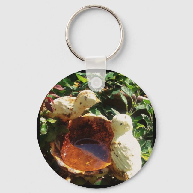 Fåglar från järn i trädgården nyckelring (Framsida)