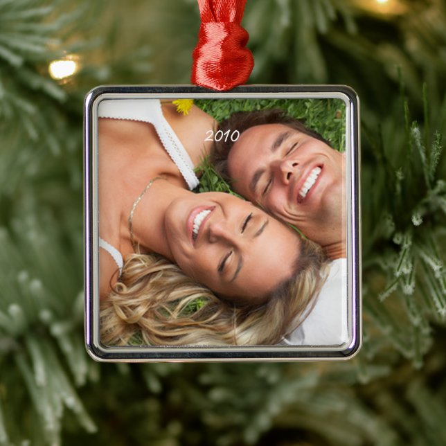 Fåglar Garland & Pinecones jul Foto Ornament (Träd)