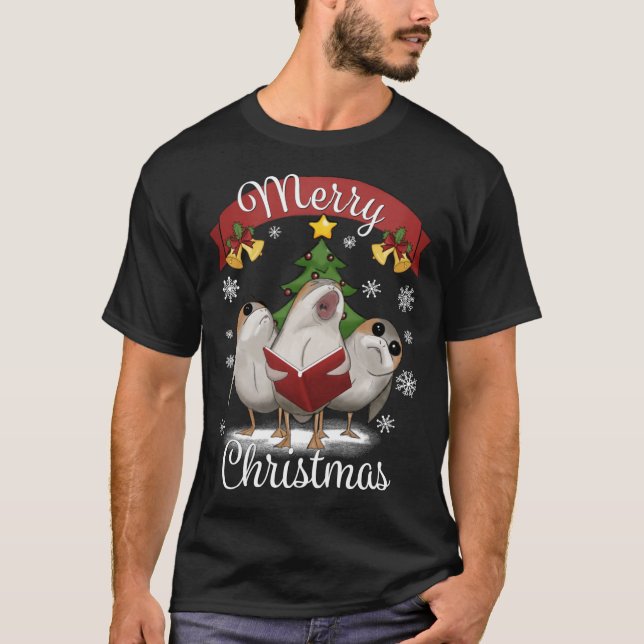 Fåglar gifter sig jul t shirt (Framsida)