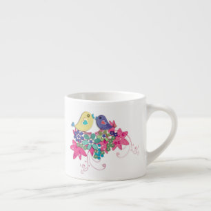 Fåglar, glas espressomugg