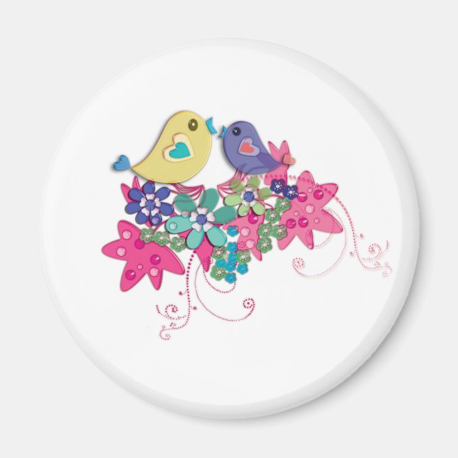 Fåglar, glas magnet (Framsidan)