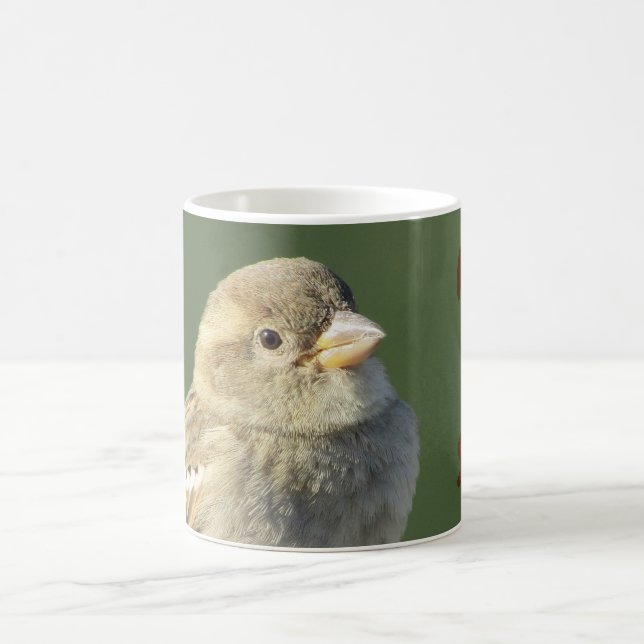 Fåglar gör mig till Smile House Sparrow Nature Kaffemugg (Center)
