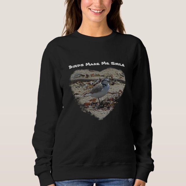 Fåglar gör mig till Smile Snowy Plover Photo Kuste T Shirt (Framsida)