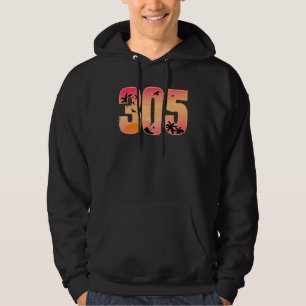 Fåglar Handflatan Träd och stränder i Miami 305 Hoodie