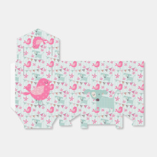 Fåglar, Hundar, banderoller, blommor Presentaskar