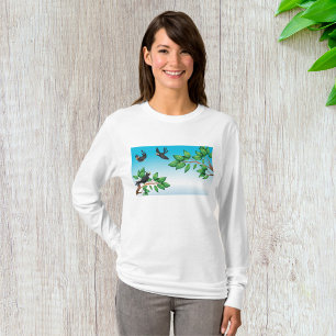 Fåglar i A Träd, kvinnor med lång Sleeve T Shirt