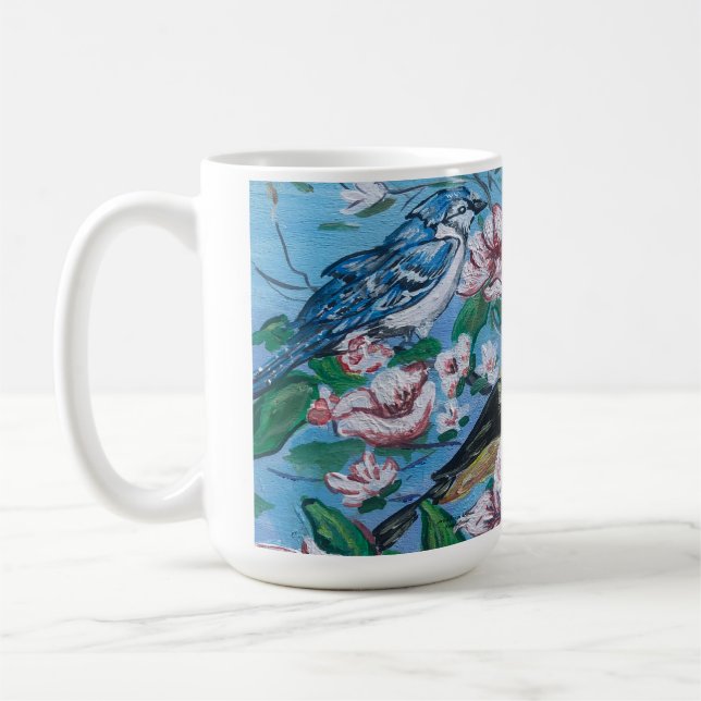 Fåglar i Backyard Cute Kaffemugg (Vänster)