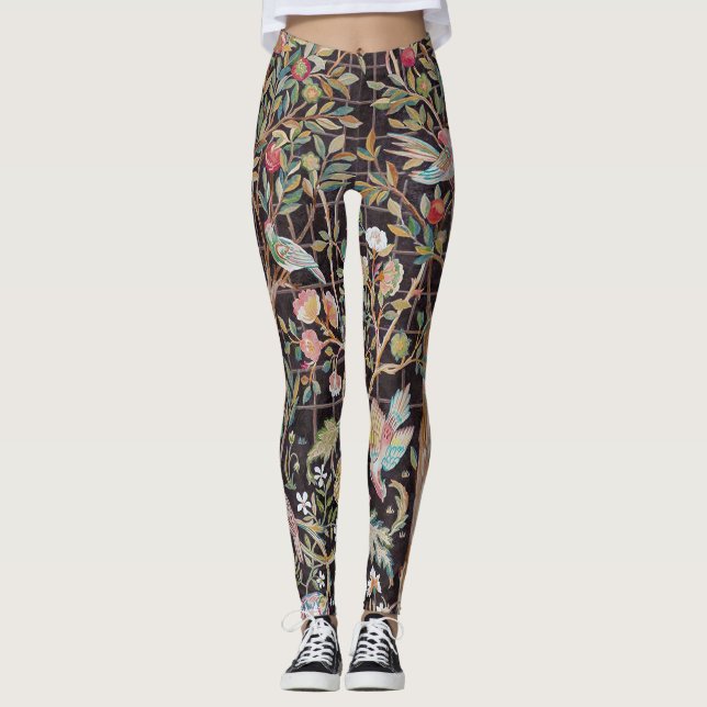 Fåglar i Blomsterträdgården, William Morris Leggings (Framsida)