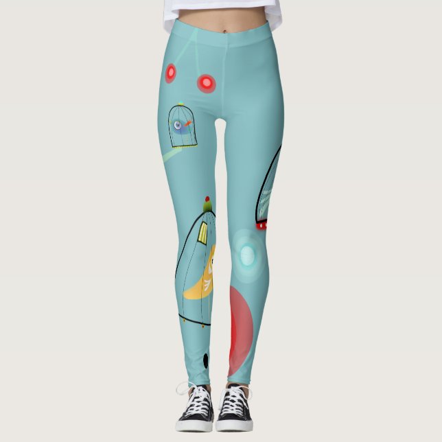 Fåglar i bur leggings (Framsida)