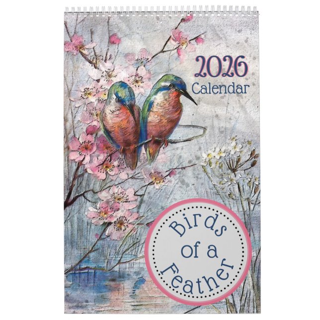 Fåglar i en Feather Calendar 2024 Kalender (Omslag)