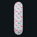 Fåglar i en Garden Modern Boho Watercolor Mini Skateboard Bräda 18,5 Cm<br><div class="desc">Modern Boho-färgmålning av fåglar i en trädgård av blommor av ljus orange,  rosa och vild.</div>
