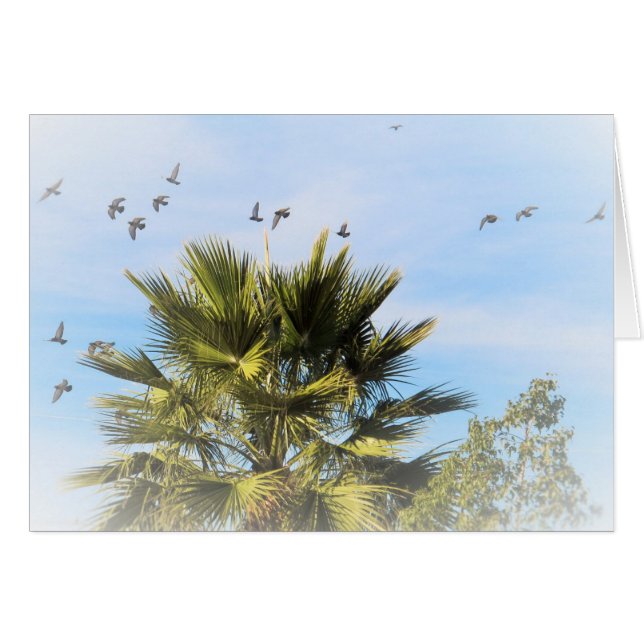 Fåglar i flyg hälsningskort (Framsidan Horizontal)