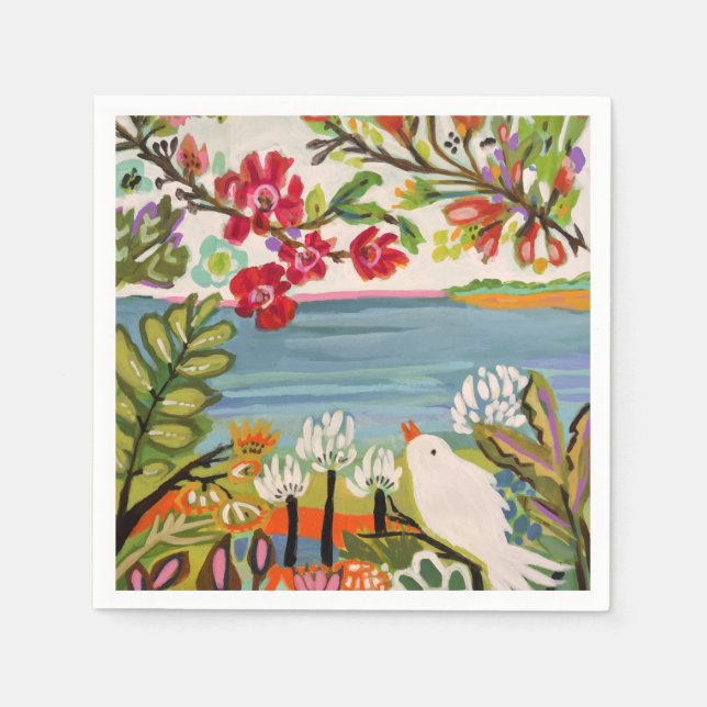 Fåglar i Garden Pappersservett (Framsidan)