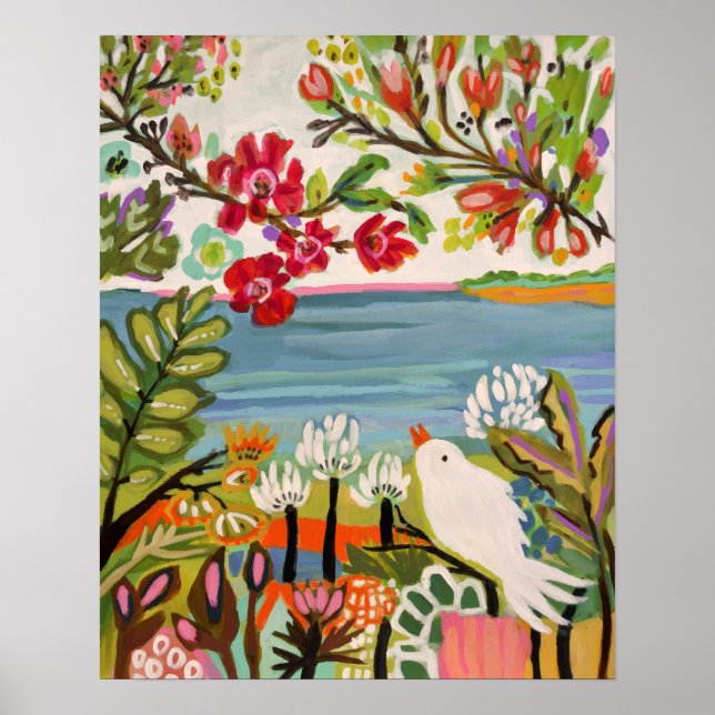 Fåglar i Garden Poster (Framsidan)