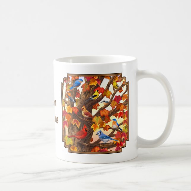 Fåglar i höstkartan Träd Kaffemugg (Höger)