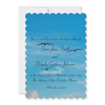 Fåglar i inbjudan till flygplanet Bröllop