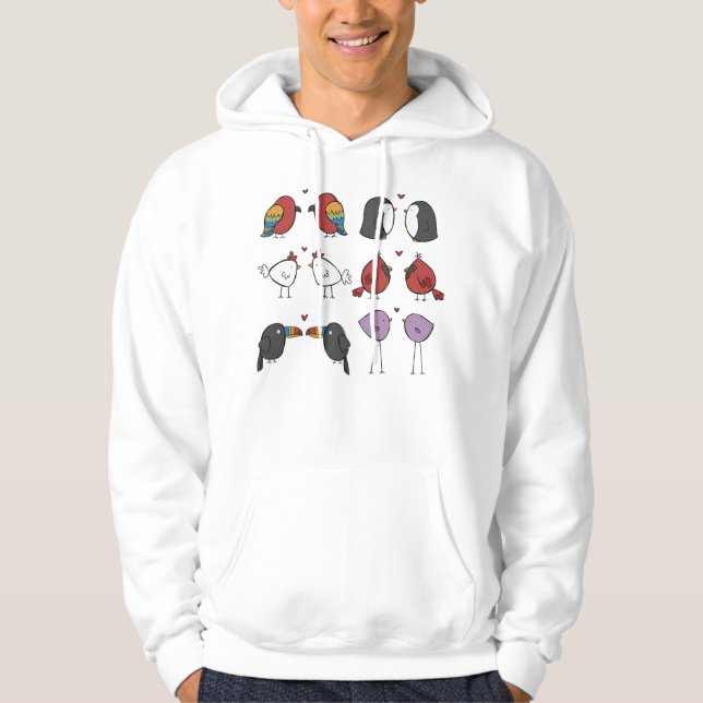 Fåglar i kärlek hoodie (Framsida)