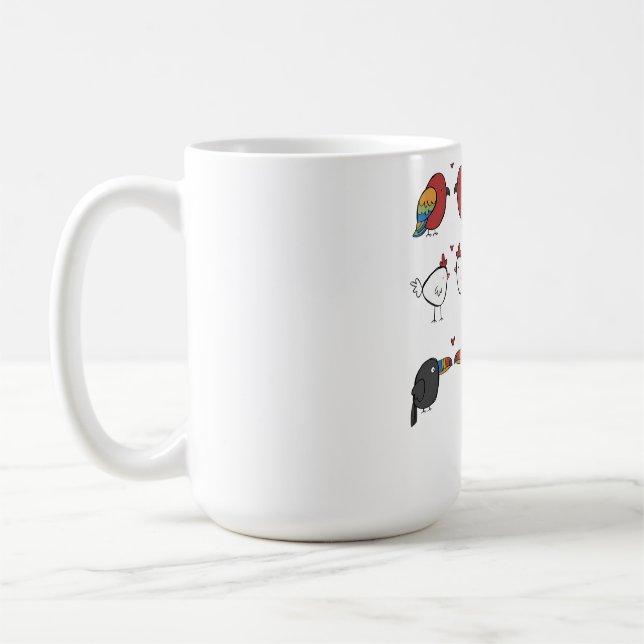 Fåglar i kärlek  kaffemugg (Vänster)
