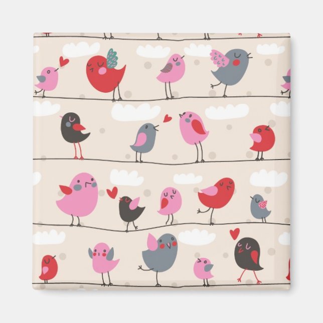 Fåglar i Kärlek Magnet (Framsidan)