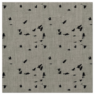 Fåglar i Linen Fabric under flygning Tyg