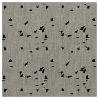 Fåglar i Linen Fabric under flygning Tyg