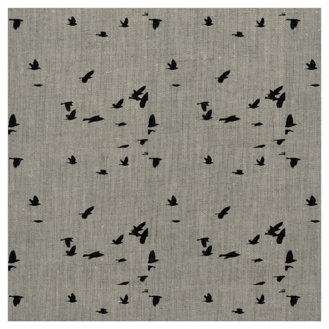 Fåglar i Linen Fabric under flygning Tyg (Provkarta)