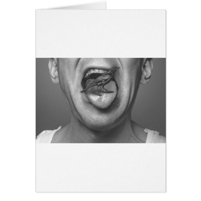 Fåglar i munnen hälsningskort (Framsidan)