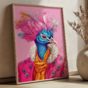 Fåglar i Päls Rosa Djurens Poster