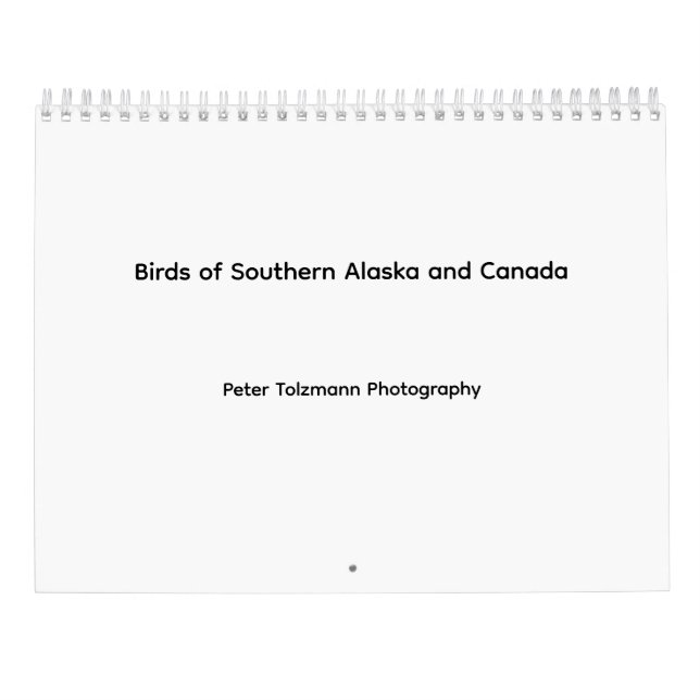 Fåglar i södra Alaska och Kanada kalender (Baksida)