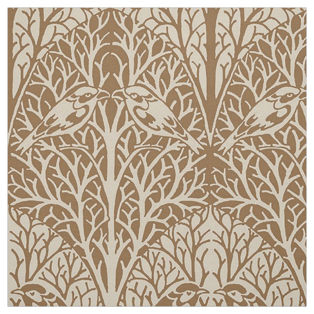 Fåglar i Thicket, Mellow Brown Tyg (Provkarta)