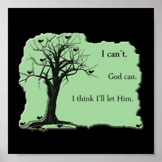 Fåglar i Träd - Mint Grönt - Kanvastryck Poster