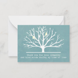 Fåglar i Träd Silhouette - tackkort Anteckningskort