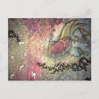 Fåglar i träd vykort