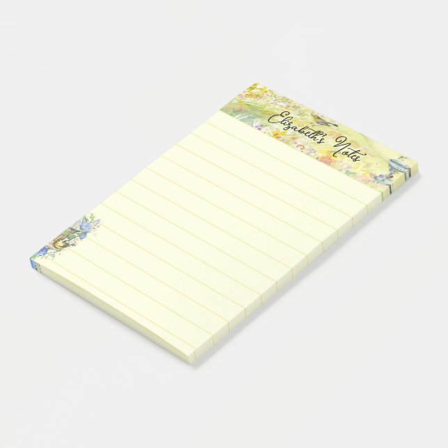 Fåglar i trädgården personlig post-it block (Vinklad)