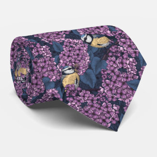 Fåglar i violett laktträdgård slips