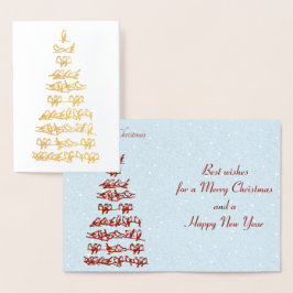 Fåglar Julgran Folierat Kort