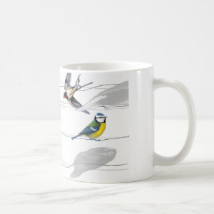 fåglar kaffemugg