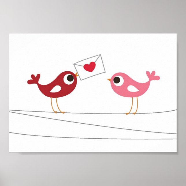 Fåglar Kärlek Card Poster (Framsidan)