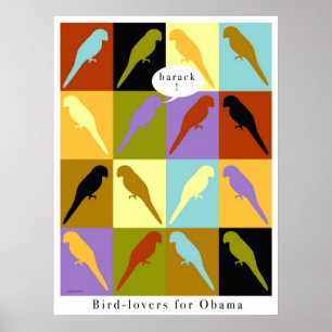 Fåglar kärlek Obama poster