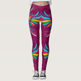 Fåglar Konstnärlig Abstrakt Leggings