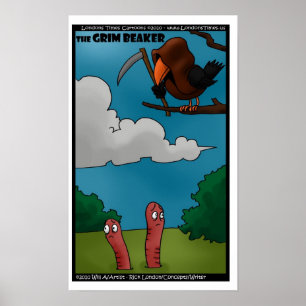 Fåglar & Maskar Den dystra bägaren Roliga Posters