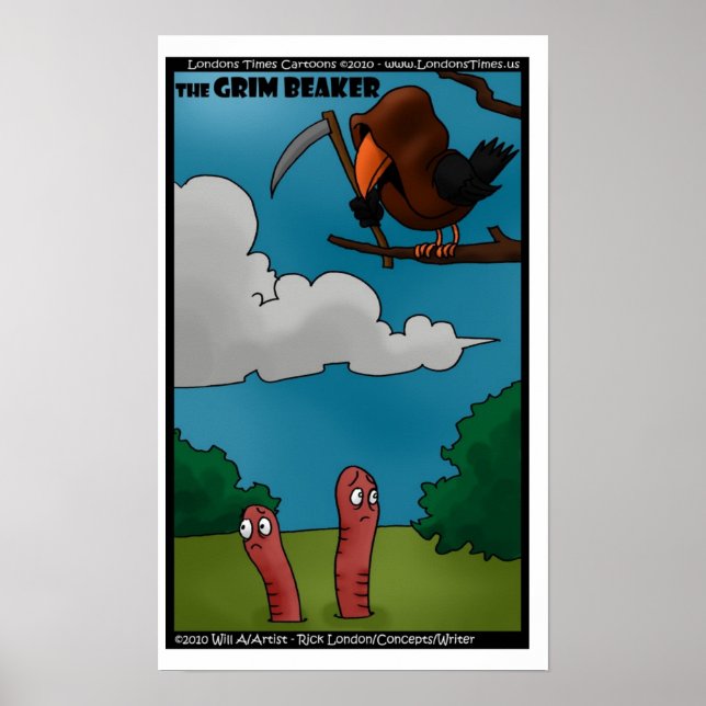 Fåglar & Maskar Den dystra bägaren Roliga Posters (Framsidan)