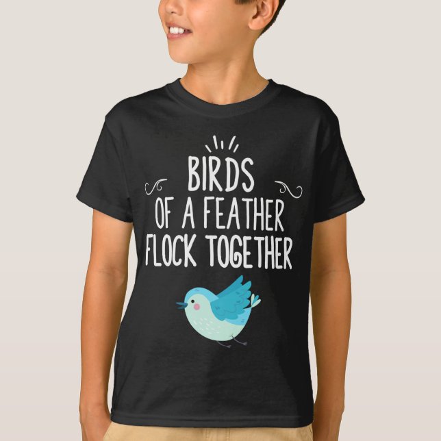 Fåglar med ett luddlås tillsammans t shirt (Framsida)